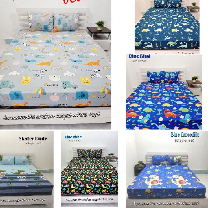 Sprei karet motif dinosaurus <