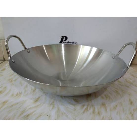 UK 32cm Calypso Wajan Kuali Penggorengan Stainless Steel Ukuran 32cm / Wok / Wajan Kuping