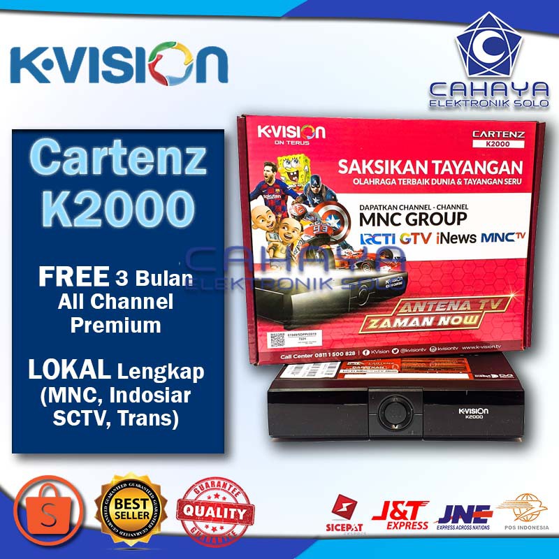 Decoder KVision K2000 HD Cartenz C Ku Band Receiver Parabola Measat3