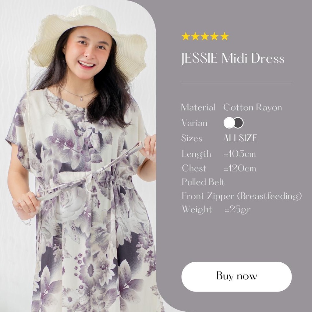 JESSIE Daster Serut Ruffle Busui Rayon Premium BUSUI by Ademin.Co-1