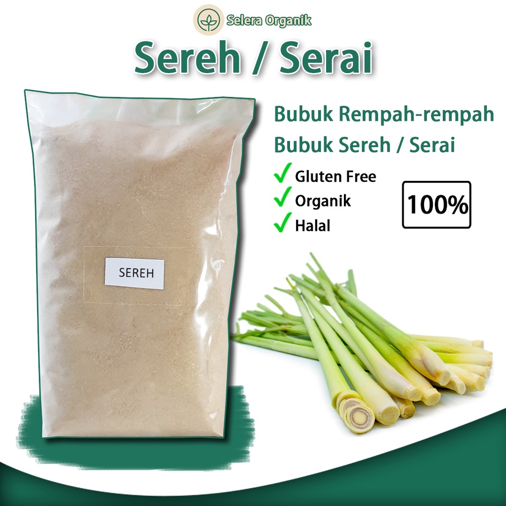 

[250gr] Tepung Sereh Serai Bubuk Rempah-rempah Sereh Organik | Selera Organik Jogja