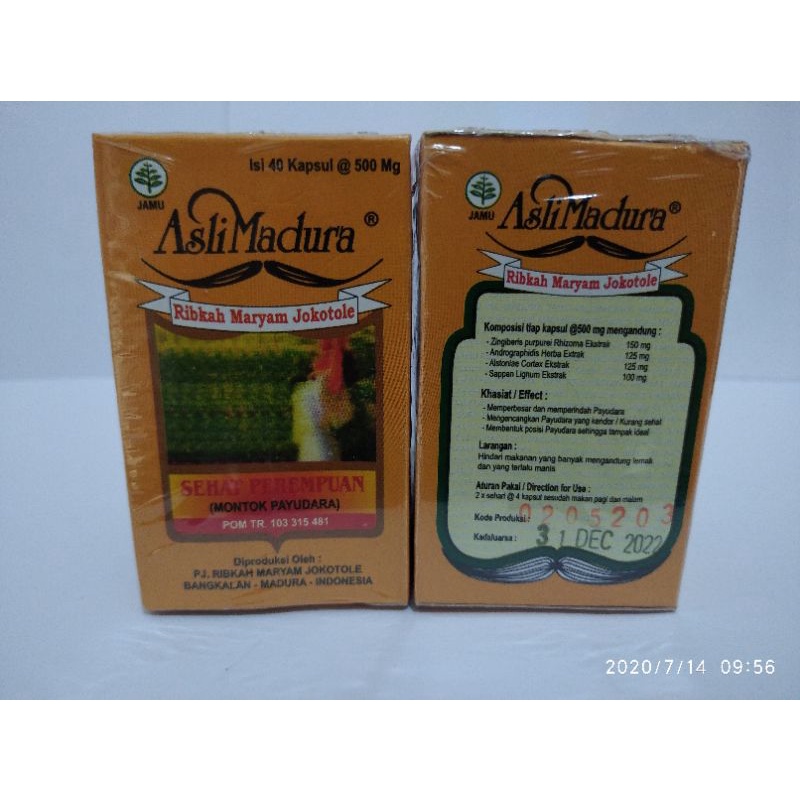 Jamu Montok Payudara Jokotole ( isi 40 kapsul)