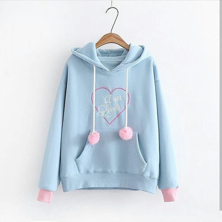 Sweater Dear Love Biru Muda