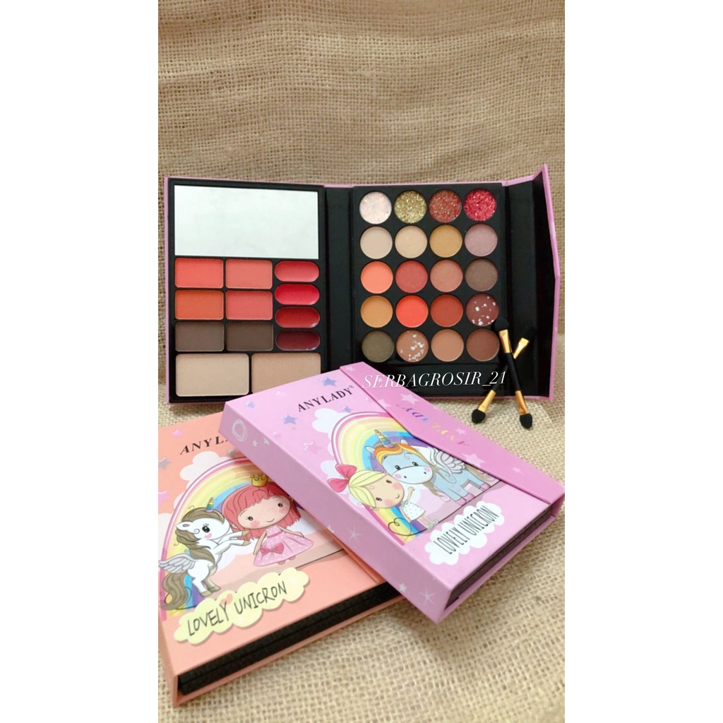 EYESHADOW ANYLADY PALETTE LOVELY UNICORN 6IN1 JUMBO 8601B