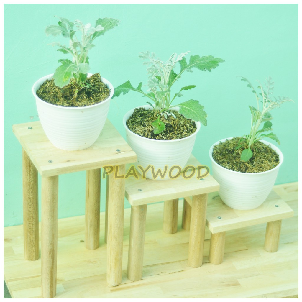 1 Set Standing  planter Kaki  Pot  tanaman kayu  Unik Shopee 