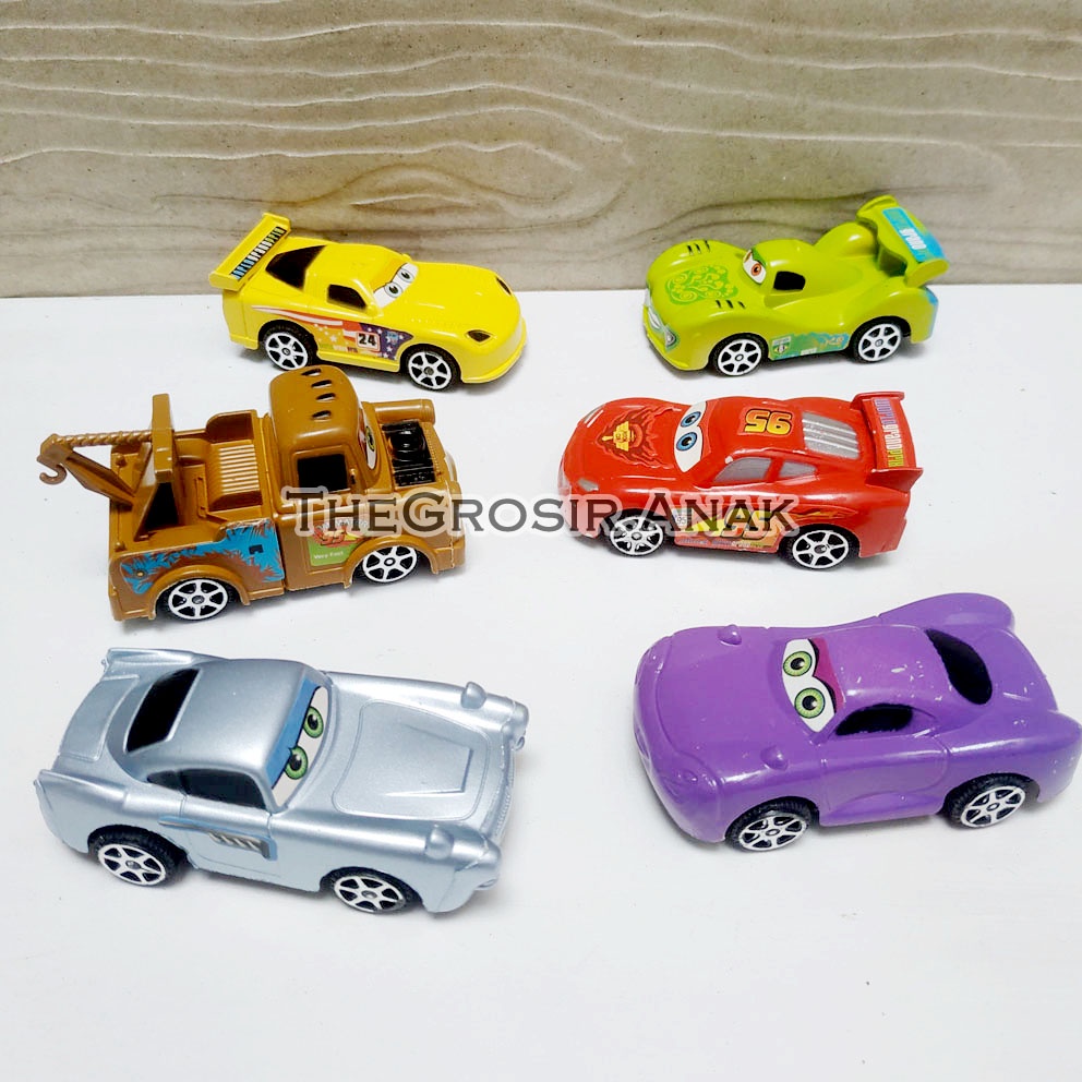 Mobil Mini Cars 2 6in1 ISI 6 Racing Car Lightning McQueen Mater