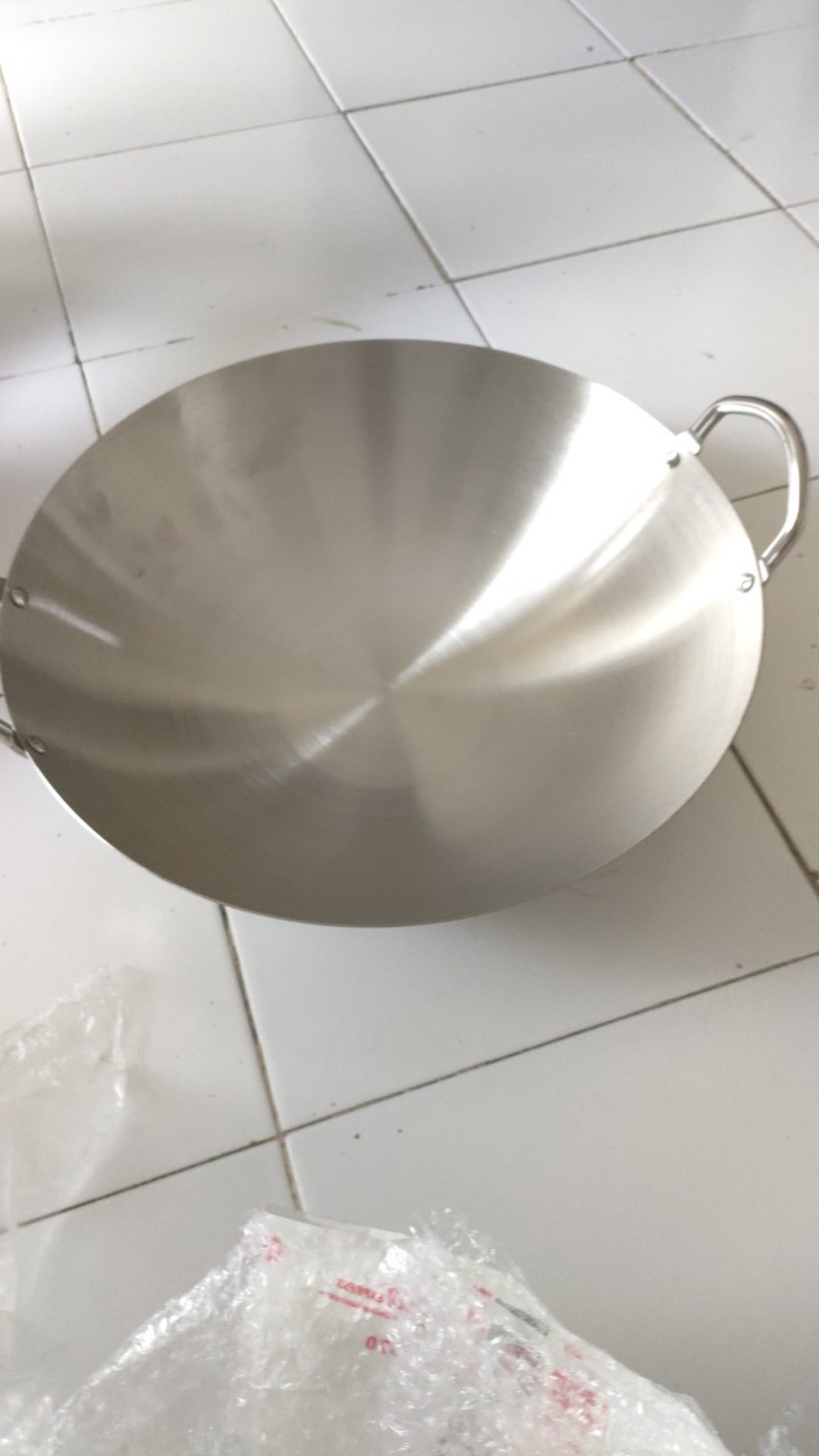 Wajan Wok Penggorengan Stainless Tebal Subron 38cm Wajan Kuping Kuali