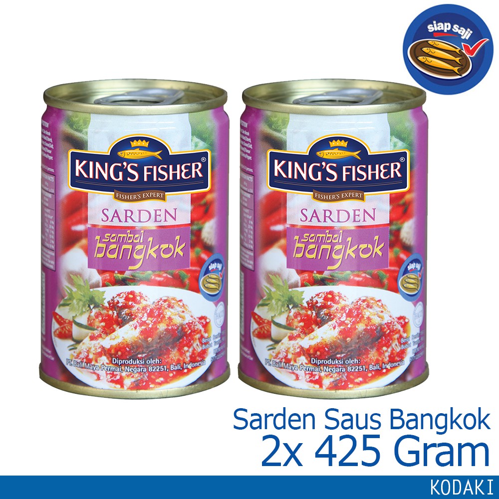 

KtmStore Paket 2 pcs King's Fisher Sarden saus bangkok 425g Makanan Kaleng kings fisher