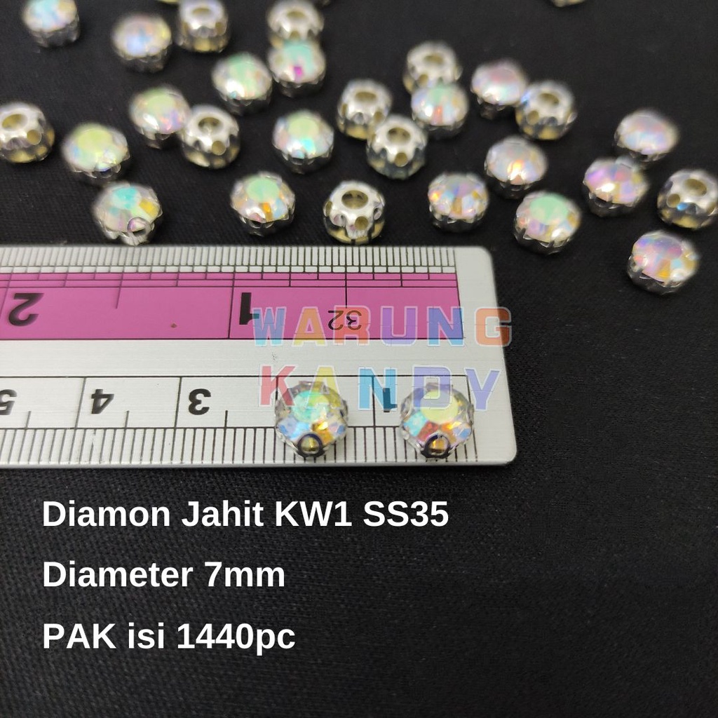 Diamon Jahit / Cangkang KW1 SS35 Putih AB PAK 1440pc