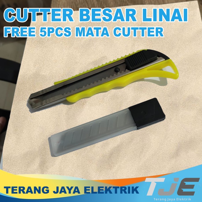 

Hemat Cutter / Pisau Cutter Besar 18 Mm + 5 Mata Pisau Linai Bergaransi