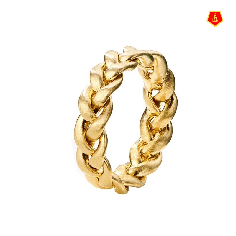 [Ready Stock]Light Luxury Woven Twisted Ring Simple Retro