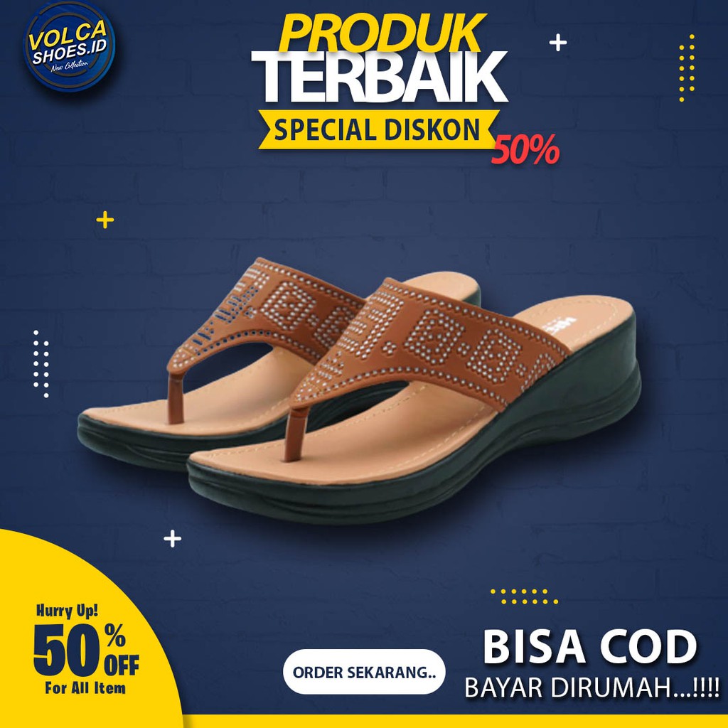 Sandal Wanita Terbaru Murah Jepit Sendal Wanita Wedges Keren Tali Kekinian Korea Cewek CT14
