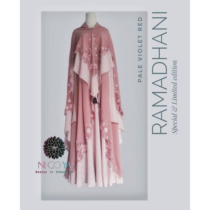 Nigoya Syar'i - Gamis Syari Ramadhani Series Batik Mixed Embroidery Pastel Haji Umroh