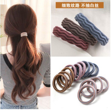 Ikat Rambut Donat Garis/Ikat Rambut Wanita