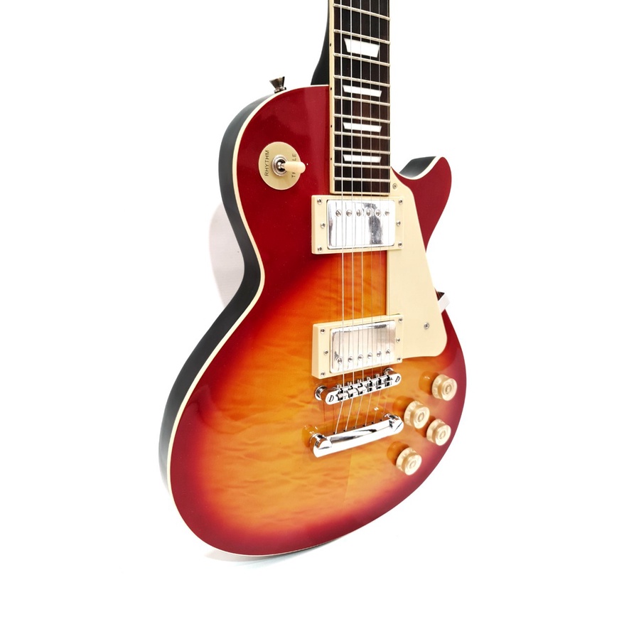 Gitar Elektrik Merk Gibson Les Paul Warna Sunburst Cherry Listrik LesPaul Bonus Tas dan Kabel Jack Murah Jakarta