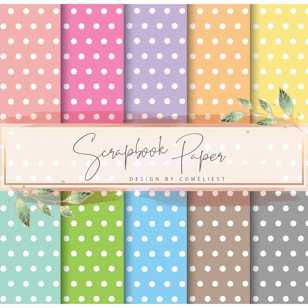 

KERTAS SCRAPBOOK MURAH/ SCRAPBOOK PAPER / CRAFT PAPER SET SIZE 15X15 - POLKADOT #1