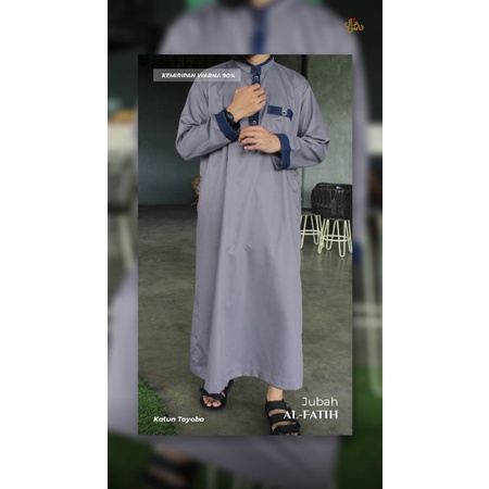 Jubah Pria Saudi Dewasa Lengan Panjang Bahan Toyobo Premium Model Al Fatih