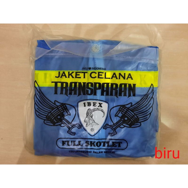 jas hujan jaket celana transparan full skotlet ibex