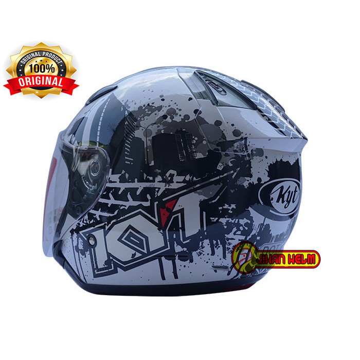 HELM / HELM KYT / KYT / DJ MARU / HELM KYT DJ MARU #10 WHITE BLACK TERLARIS-4