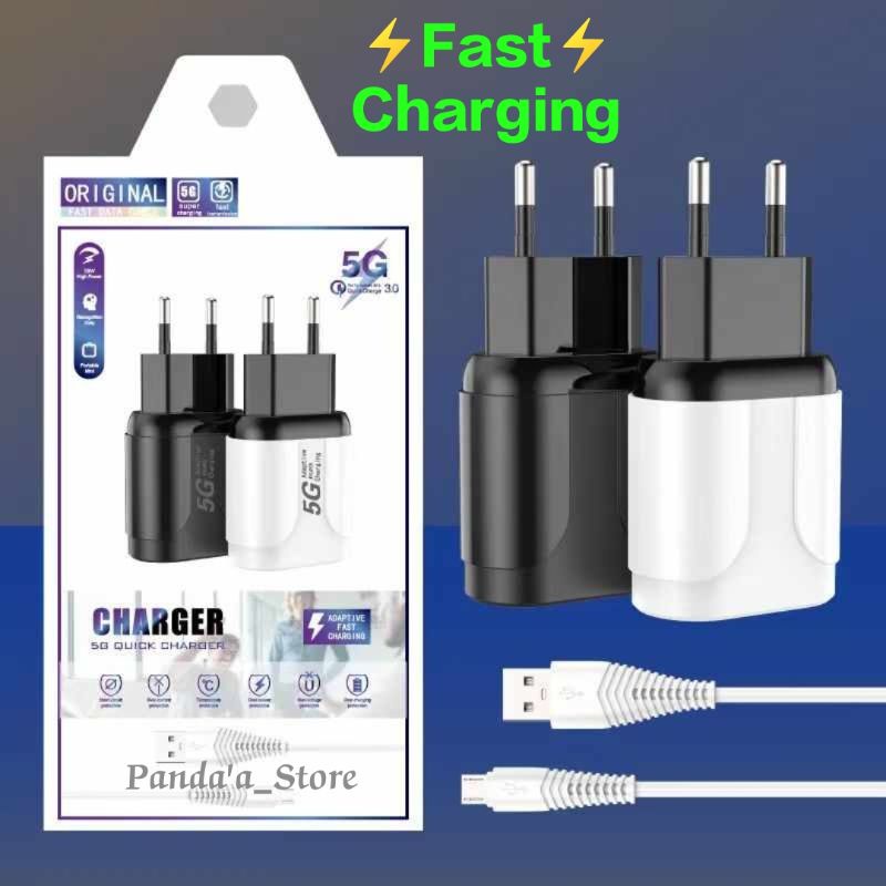 Charger 5G Real 100% Original TD-33 Micro &amp; Type-C Support FastCharging 3.0