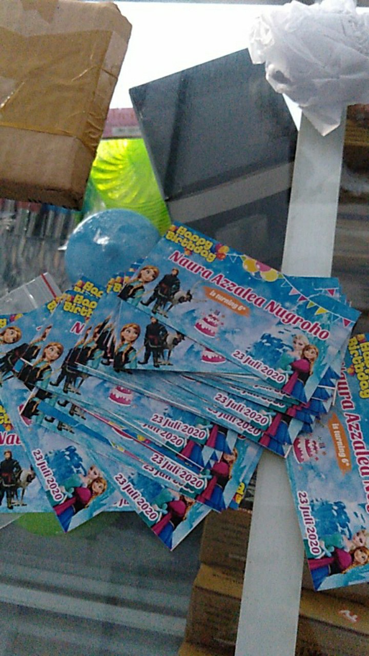 10x5 cm Stiker  ulang  tahun  label pony cars stiker  ulang  