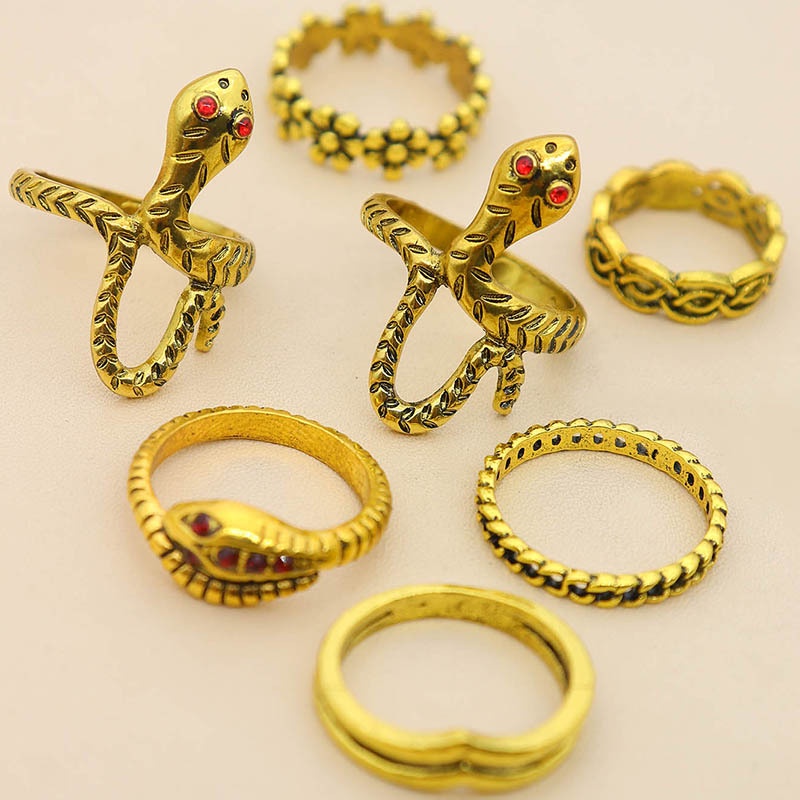 7pcsset Cincin Aneka Desain Untuk Wanita