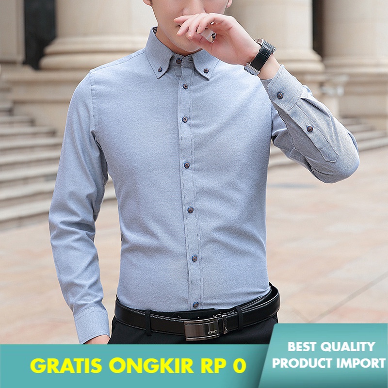 Kemeja 5801    Pria Lengan Panjang Tren  Pria  Kasual Korea Slim Fit Impor