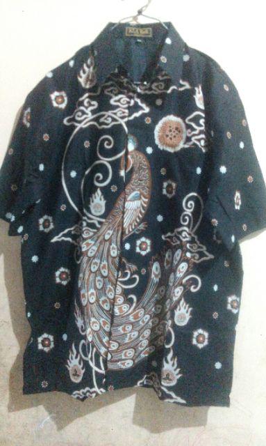 Merak Putih Kemeja Batik Pria Lengan Pendek Full Furing Reguler Fit