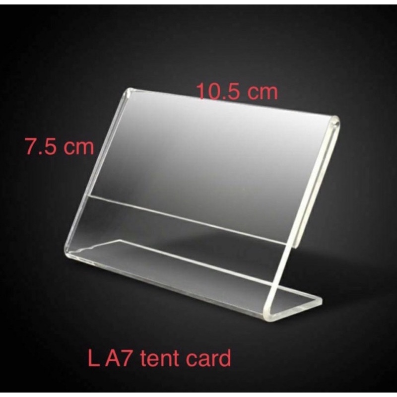 

acrylic L tent card / price tag /label harga /label produk 7.5 x 10.5 cm L A7