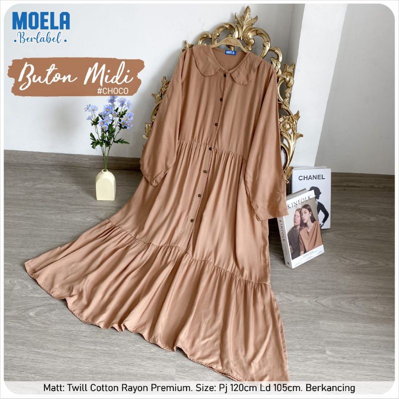 BUTON MIDI TWILL CATTON RAYON PREMIUM BY MOELA