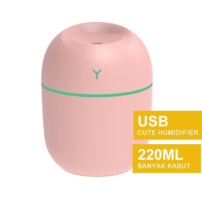 Moi Portable Humidifier Diffuser USB Mini Air Purifier Aromatherapy Essential Oil Difuser-220ml_Cute_P