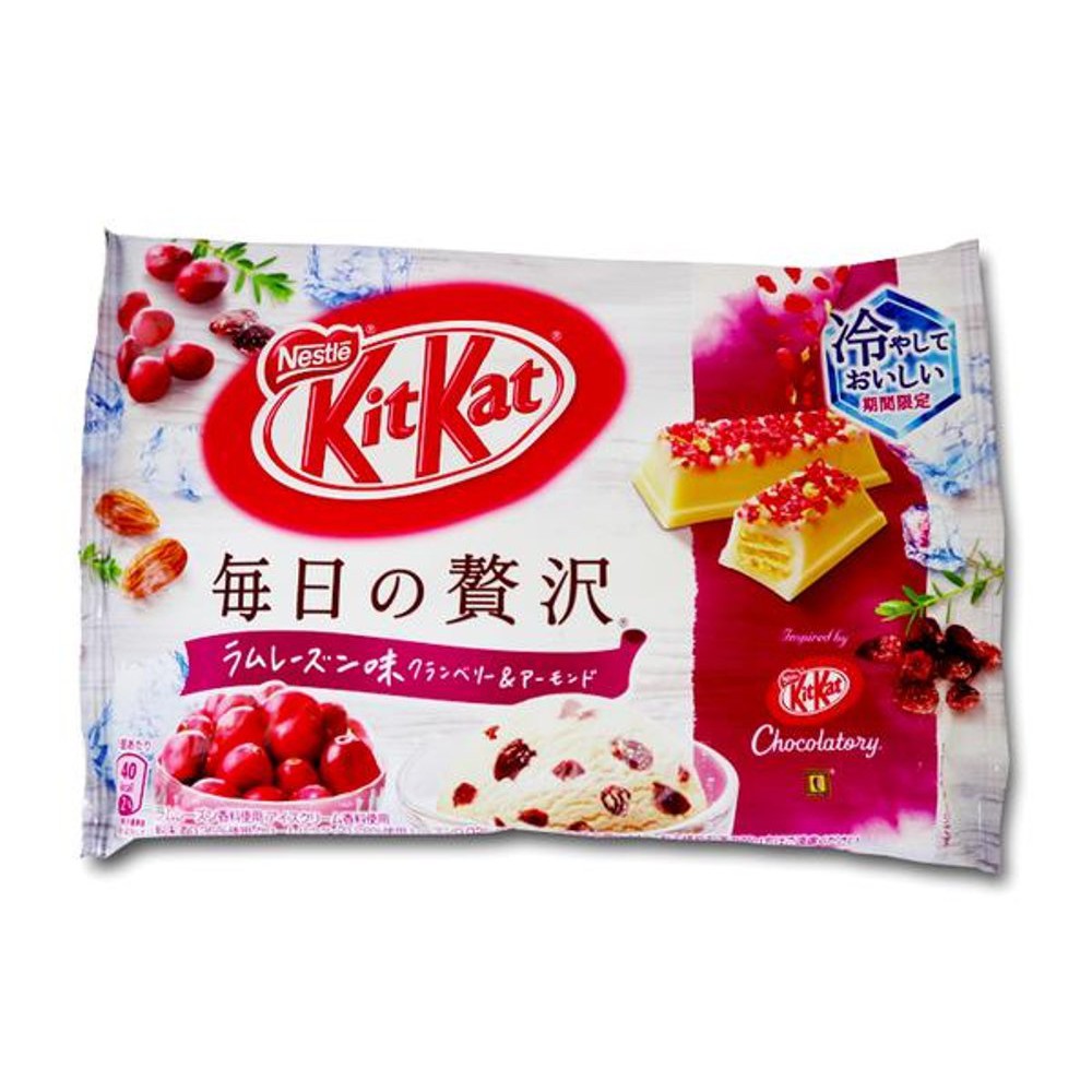 

Rum Raisin Mainichi no Zeitaku Cranberry and Almond Premium Kit Kat Pack Chocolatory Moleson