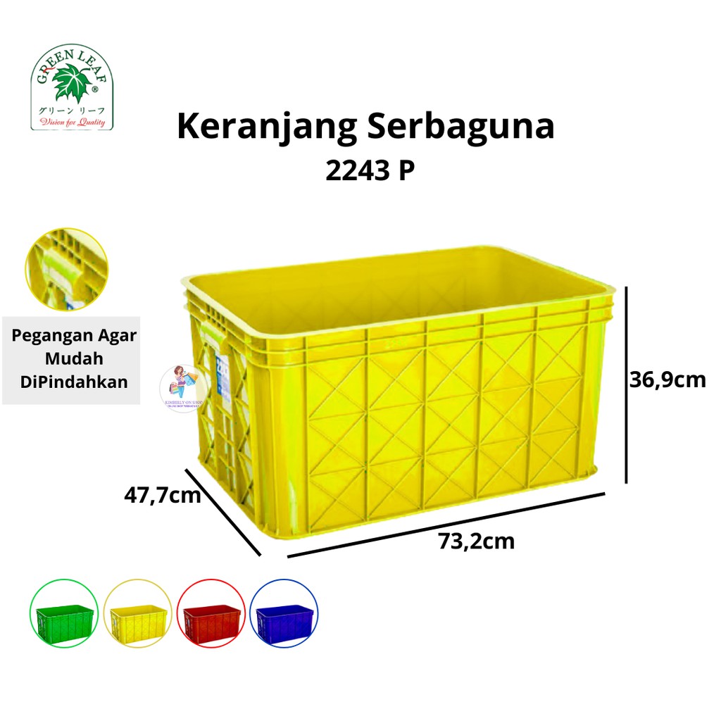 Keranjang Industri Container Box Bak Air 2243 P Green Leaf