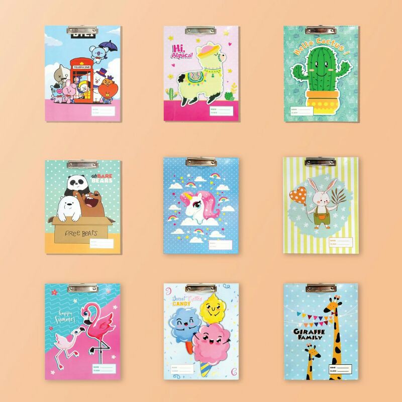 Clip board 302 cartoon/papan jalan/papan ujian