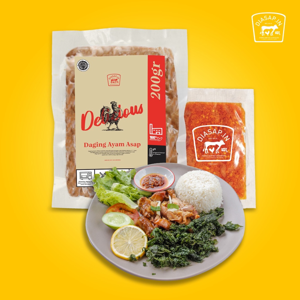

SEI AYAM FROZEN 200gr / Daging Asap Ayam DIASAPIN Bandung + 1 Sambal 50gr