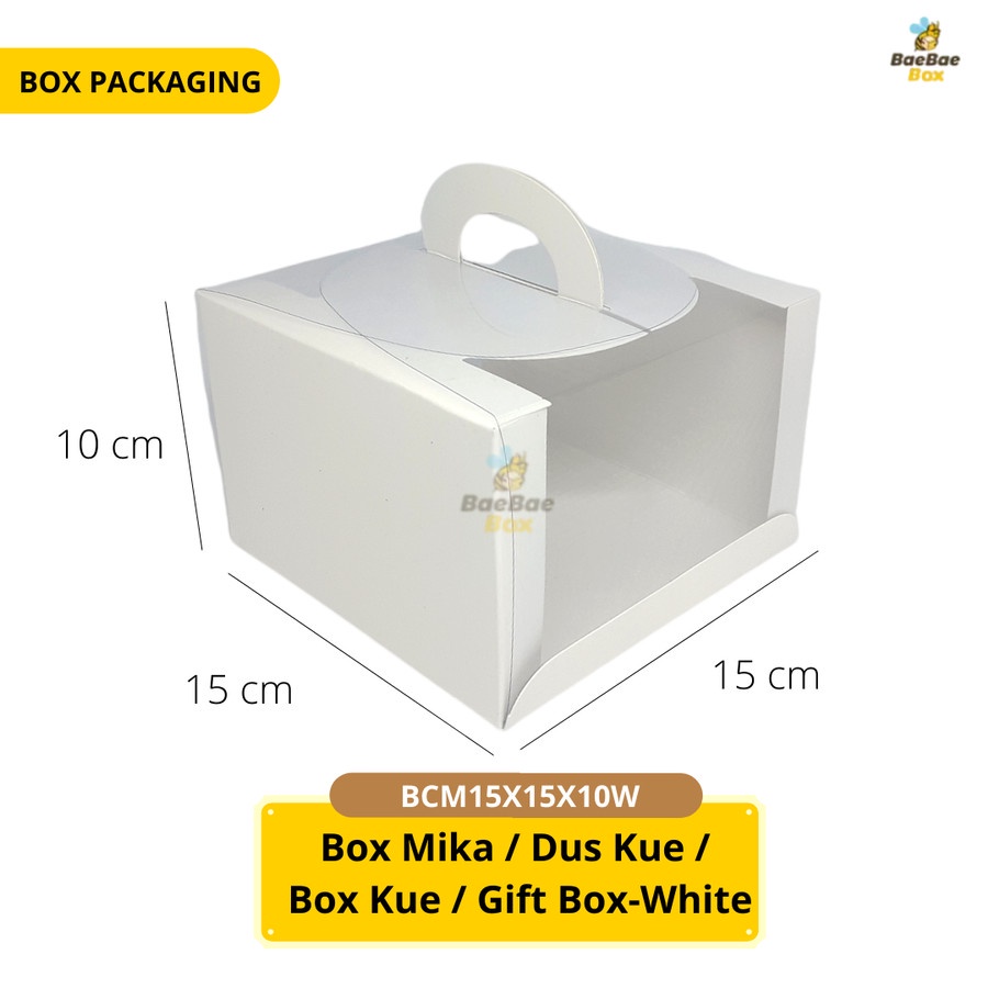 

Box Mika Kue Cake Transparan Dus Handle 20x20x12.5 - White SHP