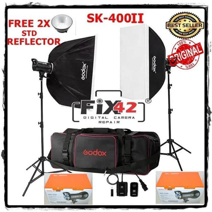 TERLARIS-PRODUK PAKET LAMPU STUDIO FLASH GODOX SK400 II LENGKAP HEMAT BERGARANSI ORI