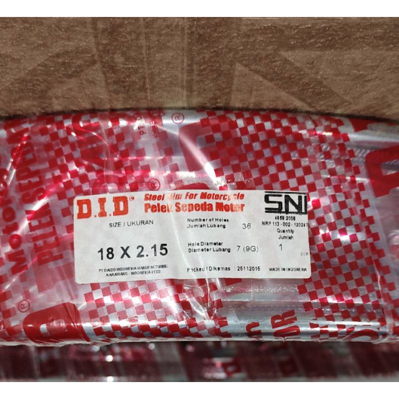 Velg Pelex DID 215 x 18 215 18 Besi Crom Ring 18 Daido