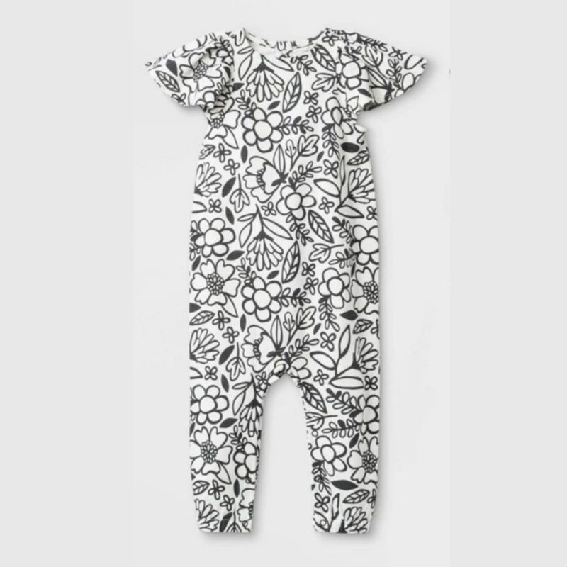 jumpsuit bayi perempuan cat&jack-Putih bunga