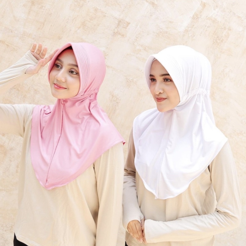 Hijab Bergo Serut Jersey / Bergo Sport Serut Jersey