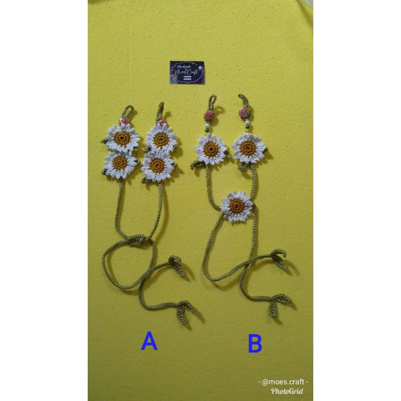 daisy strap masker rajut 2in1