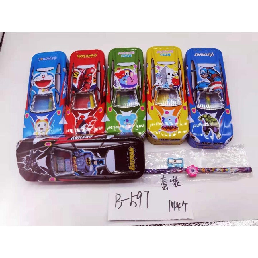 

SJS Kotak Pensil Kaleng Mobil Set/Tempat Pensil/Pencil Case/Pencil Box