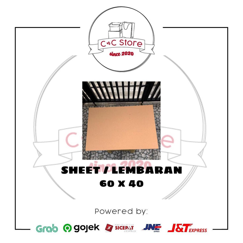 

kardus karton lembaran sheet corrugated polos 60x40
