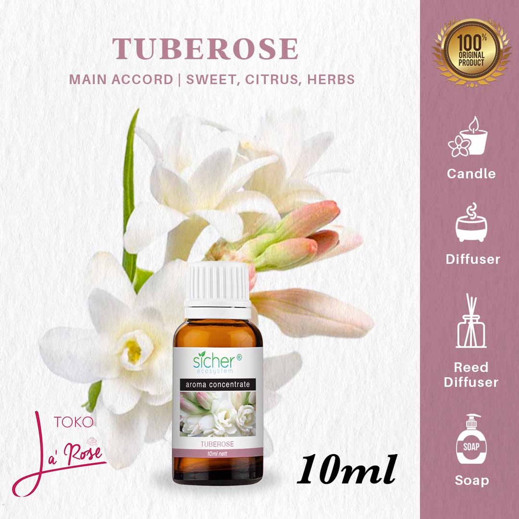 Aromatherapy Sicher Tuberose 10ml Essential Oil Natural Aroma Terapi Sedap Malam