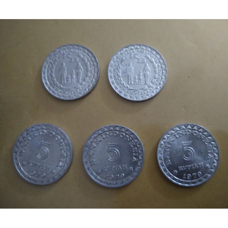 Uang Koin Kuno Indonesia 5 Rupiah tahun 1979