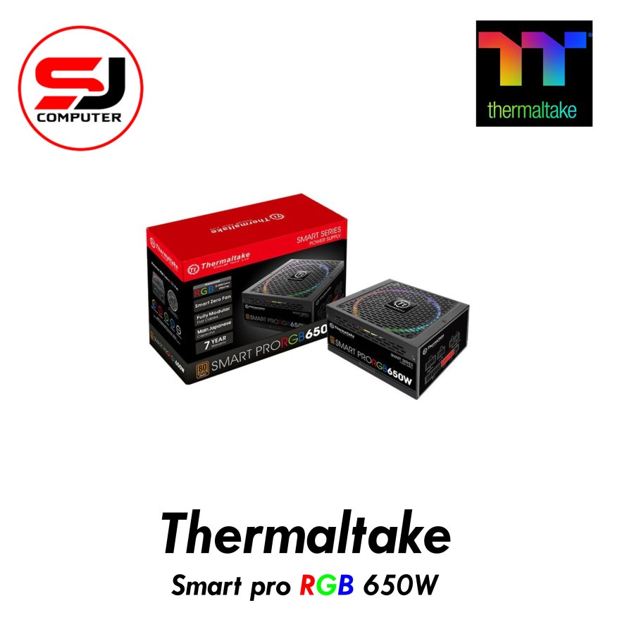 PSU THERMALTAKE SMART PRO RGB 650W 80+ BRONZE MODULAR POWER SUPPLY