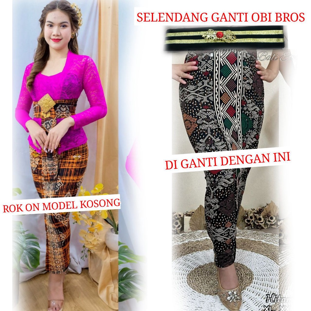 Setelan kebaya sofia strait LILY kebaya bali lengan panjang bahan melar dan rok moscreft selendang Kebaya pengantin pesta wisuda modern-Pink