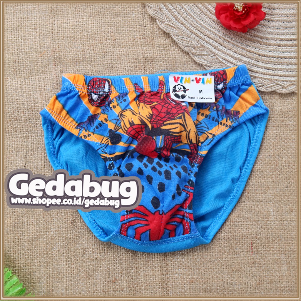 3 Pcs - Celana Dalam Anak Vin Vin Warna Motif / Cd Anak Karet Kerut Murah | Gedabug