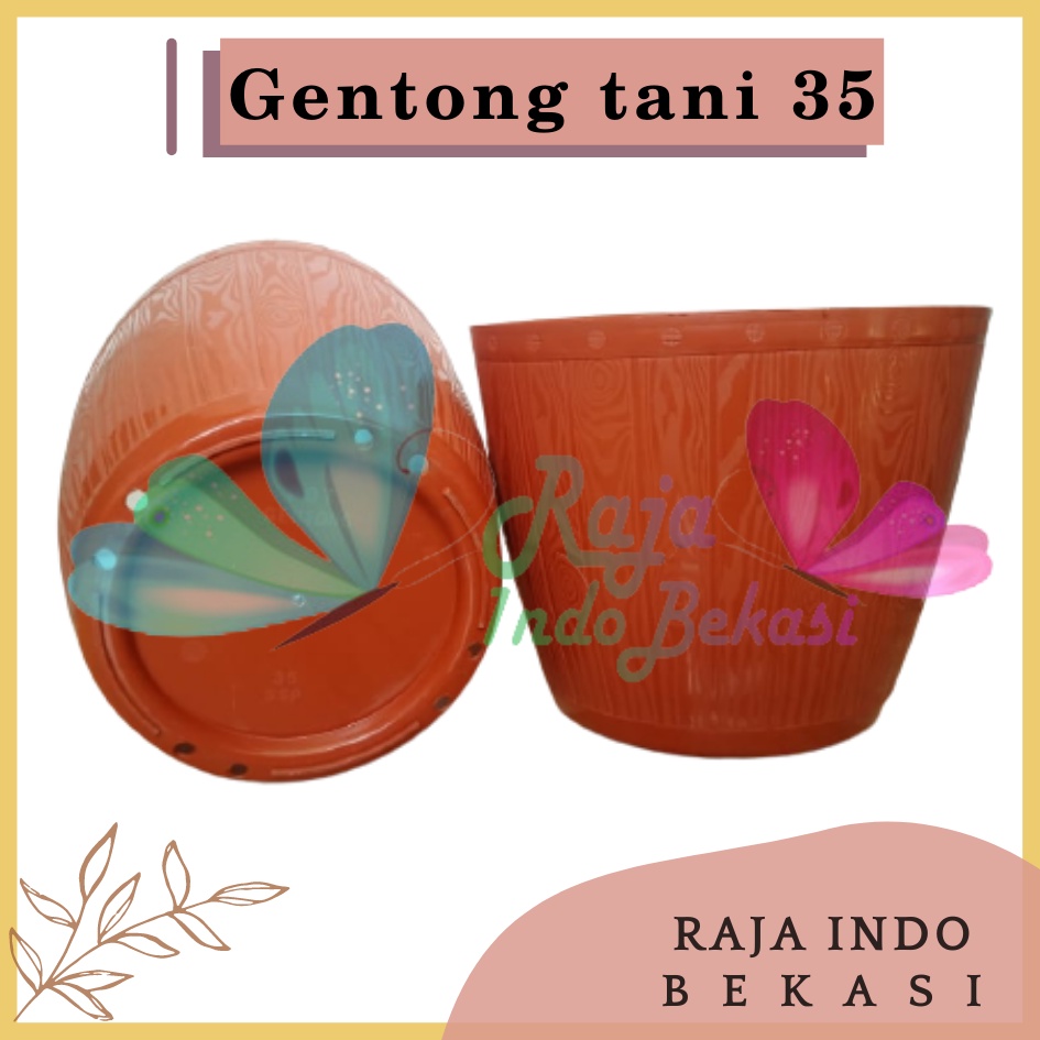 Pot Gentong Tani 35 Coklat Merah Bata Terraccota Terakota - Pot Bunga Hias Ukuran Mirip Pot Tawon 27CM Pot Lovenia 27 Cm