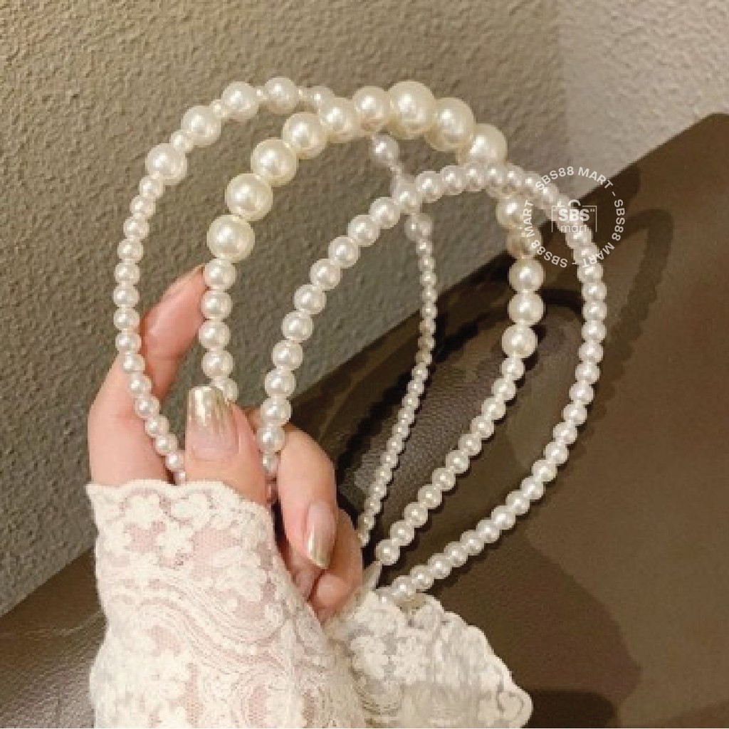 BANDO KOREA MUTIARA - Pearl Headband Korean Hairband